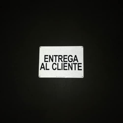 TRADESAFE Customer Pick Up Sign - Entrega al Cliente Spanish Sign, Quick Install Aluminum Safety Sign, Light Reflective, UV-Resistant, Waterproof, 14” X 10” Customer Pick Up Here Signs in Spanish