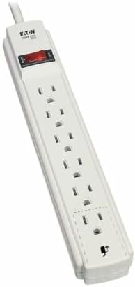 Tripp Lite 6 Outlet Home & Office Power Strip, 15ft Cord with 5-15P Plug (PS615), Gray