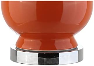JONATHAN Y Bowen 27.5" Ceramic Triple Gourd Table Lamp, Coral/Chrome