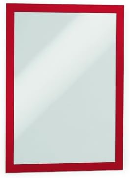 Durable Duraframe Sign Holder, Self-Adhesive, Red, Letter Size, 2 Pack