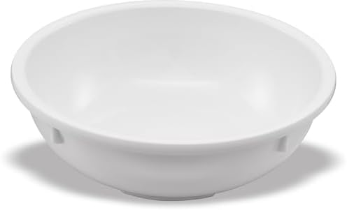 Carlisle FoodService Products Kingline Reusable Plastic Bowl Nappie Bowl for Home and Restaurant, Melamine, 14 Ounces, White, (Pack of 48)