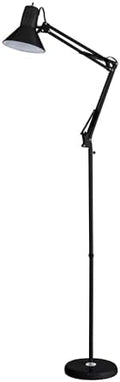Bostitch Office VLF100F Swing Arm Metal Floor Lamp, 72" Tall with Multi-Joint Adjustment, Includes Replaceable LED Bulb (VLF), Black
