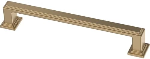Franklin Brass 10 Pack Champagne Bronze Gold Cabinet Handles 5-1/16 inch (128mm) Kitchen Cabinet Handles and Drawer Pulls for Cupboards and Dressers | Stepped