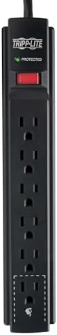 Tripp Lite Protect It! 6-Outlet Surge Protector w/ 15ft Cord, 790 Joules - Black