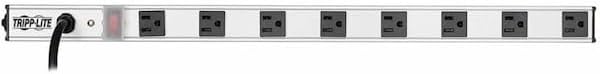 Eaton Tripp Lite PS2408 8-Outlet Long Power Strip for Dorm Room Workbench Shop and Garage, Industrial Heavy Duty Metal Housing, 15ft Long Extension Cord, 12in Length, Mountable/Wall Mount