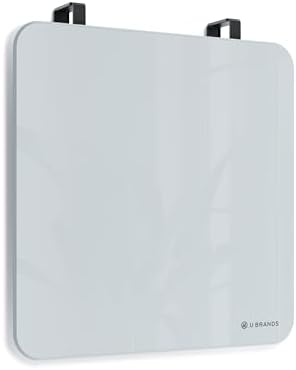 U Brands Glass Dry Erase Whiteboard, 12" x 12", Magnetic Surface, White