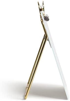 U Brands Glass Dry-Erase Desktop Easel, Tempered Glass, Gold Metal Stand, Removable Clip (Pack of 2)