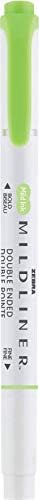 Zebra Pen MILDLINER No Bleed Highlighter, Green Color, Dual Tip, 12-Pack