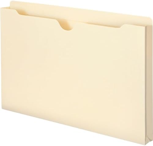 Smead File Jacket, Reinforced Straight-Cut Tab, 1" Expansion, Legal Size, Manila, 50 per Box (76520)