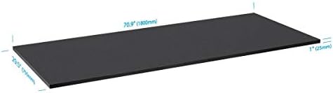 Monoprice Table Top 6 Feet Wide - Black Custom Sized for Sit-Stand Height Adjustable Riser Desk - Workstream Collection