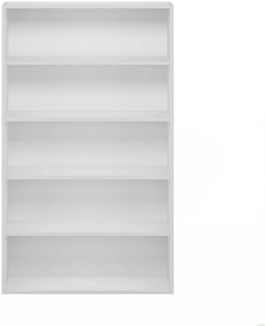 Furinno PASIR 5-Tier Book Shelf with Open Shelf, White