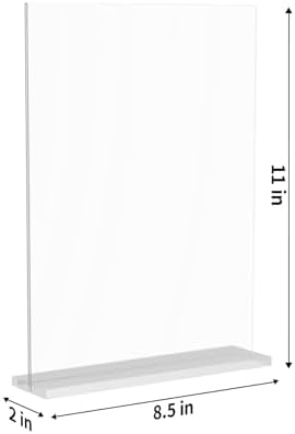Acrylic Sign Holder 8.5 x 11 Inch, Clear Double Side Vendor Booth Stand Table Sign Holder, Vertical Desktop Display Menu Holder(6 PACK)