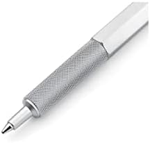 Rotring 600 Ballpoint Pen, Medium Point, Black Ink, Silver Metal Barrel, Refillable, 1 Count