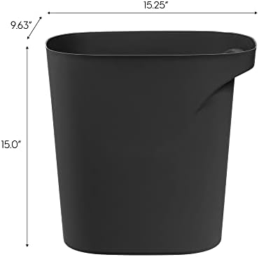 IRIS USA Small Trash Can |Made in USA| 6 Gallon/24 Qt (2-Pack) - Black