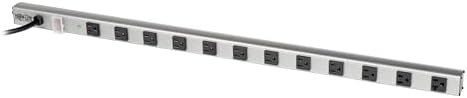 Tripp Lite 12 Outlet Surge Protector Power Strip, 15ft Long Cord, Metal, (SS361220) Black/Gray
