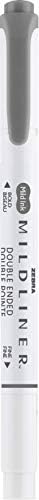 Zebra Pen MILDLINER No Bleed Highlighter, Dark Gray Color, Dual Tip, 12-Pk