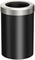 Gatco Small Bathroom Trash Can with Lid, Round 3 Gallon Stainless Steel Wastebasket, Under Sink, Matte Black and Satin Nickel, for Bathroom, Bedroom, Office (1912SN)