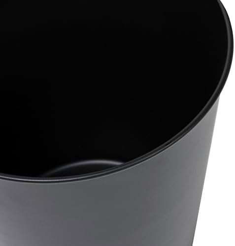 happimess Nolan 2 Gal Smooth Steel Wastebasket, Matte Black, Set of 2