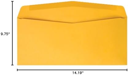Quality Park #10 Envelopes, Durable 28 lb Kraft Paper, 4-1/8 x 9-1/2 Inches, Gummed, 500 per Box (QUA11162)