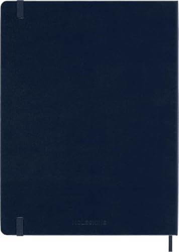 Moleskine Classic Notebook, Hard Cover, XL (7.5" x 9.5") Plain/Blank, Sapphire Blue, 192 Pages
