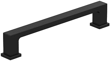 Amerock 10BX37032MB | Matte Black Cabinet Pull | 5-1/16 inch (128mm) Center-to-Center | 10 Pack | Bridgeport | Furniture Hardware