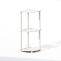 Furinno Turn-N-Tube Corner Shelf, 3-Tier Corner Bookshelf, White