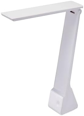 Bostitch Office KT-VLED1810-WHITE Powered Rechargeable Battery LED Desk Lamp, 3 Color Temperatures, Flip Open, White