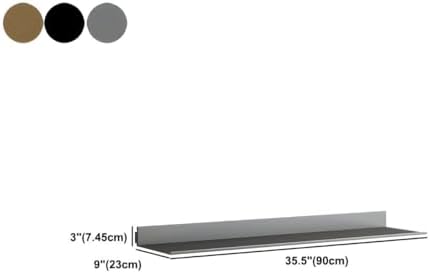 Modern Metal Bookcase Wall Mounted Floating Bookshelf Aluminum Alloy Storage Shelf, Display L-shaped Bookshelf Wall-mounted Rack (Without Lights) Partition Shelf Grey 35.4"L x 9.1"W x 2.9"H
