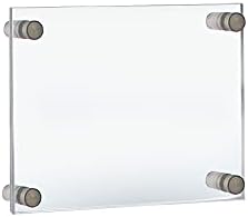 Azar Displays 105511 8.5" x 5.5" Standoff Sign Holder (Overall Size 12.5" x 9.5"), Silver