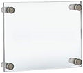Azar Displays 105511 8.5" x 5.5" Standoff Sign Holder (Overall Size 12.5" x 9.5"), Silver