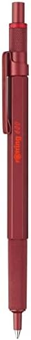 rOtring 600 Ballpoint Pen, Medium Point, Black Ink, Red Barrel, Refillable