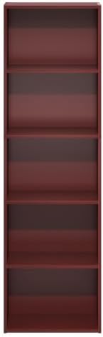 Furinno Luder 5-Cube Book Shelf, Bookshelf, Bookcase, Dark Red