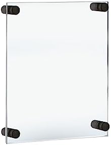 Azar Displays 105514-BLK Acrylic Floating Double Panel Wall Frame,8.5" x11" Graphic Size, Overall Frame Size: 12.5" x 15", Black