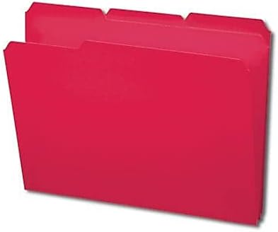 Smead Poly File Folder, 1/3-Cut Tab, Letter Size, Red, 24 per Box (10501)