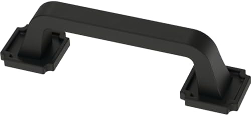 Franklin Brass 10 Pack Matte Black Cabinet Handles 3 inch (76mm) Kitchen Cabinet Handles and Drawer Pulls for Cupboards and Dressers |Notched Backplate