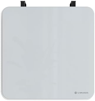 U Brands Glass Dry Erase Whiteboard, 12" x 12", Magnetic Surface, White
