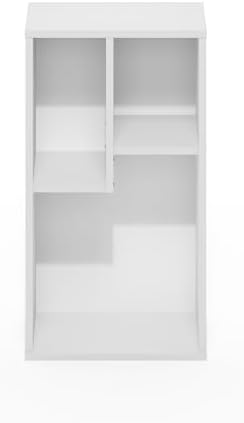 Furinno DALY Book Shelf, 3-Cube Bookshelf, Cube Storage Organizer Bookcase with Irregular Compartments, 9.4 x 11.7 x 21.3, for Living Room, Bedroom, Home Office, White