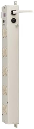 Eaton Tripp Lite Series 10 Outlet Heavy Duty Power Strip, Metal, Under Desk & Wall Mount Option, 15ft Extension Cord, On/Off Switch Cover, Industrial Garage Shop Work Bench, White (TLM1015NC)