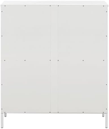 OSP Home Furnishings Ace Contemporary Modern Storage Bookcase with Shelves, 2 Shelves, White Finish