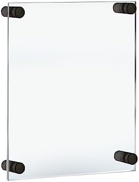 Azar Displays 105508-BLK Acrylic Floating Double Panel Wall Frame,11" x 17" Graphic Size, Overall Frame Size: 15" x 21", Black