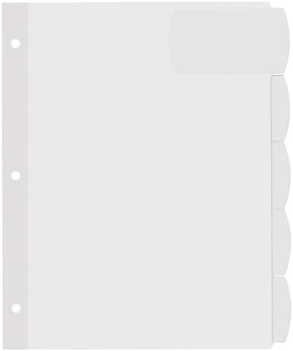 Avery Big Tab Printable Large White Label Dividers for 3 Ring Binders, 5 Tabs per Set, White, Great for Office Supplies, School Supplies, Organizing, and More (20 Sets of 14440)