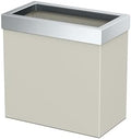 Gatco Modern Rectangle Wastebasket, Matte Pearl and Chrome Combo - Stainless Steel Trash Can with Removable Lid, Leakproof, 3 Gallon Capacity for Bathroom, Bedroom, Kitchen, or Office