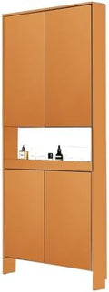 LINLIUA Behind the Door Bookshelf, 5 Shelf Behind Door Shelves with Storage, Space-Saving Wall Mount Narrow Bookcase Cabinet for Living Room Bedroom
