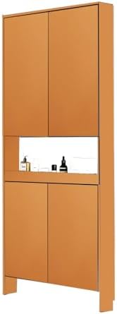 LINLIUA Behind the Door Bookshelf, 5 Shelf Behind Door Shelves with Storage, Space-Saving Wall Mount Narrow Bookcase Cabinet for Living Room Bedroom