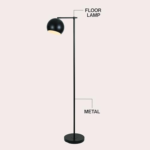 JONATHAN Y Eva Modern Contemporary Floor Lamp 58.5" Metal, Black