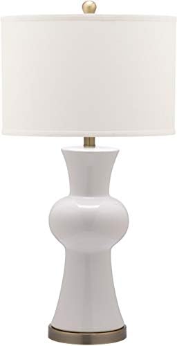 SAFAVIEH Lighting - Lola 30-Inch Ceramic Column Table Lamp - White - Contemporary Tall Body Design - Ideal for Living Room, Bedroom, Entryway, Home Office - LED Bulb Included (LITS4150B)
