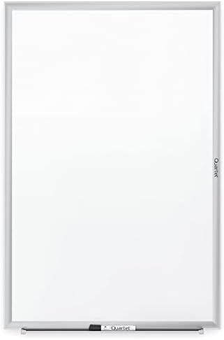 Quartet Dry Erase White Board 36"W x 24"H Non-Magnetic Whiteboard, Total Erase, Silver Aluminum Frame (S533)