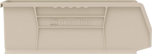 Akro-Mils 30234 AkroBins Plastic Storage Bins, 15"x5"x5", Stone, 12-Pack