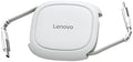 Lenovo 240W USB-C Retractable Cable, PD Fast Charging USB-C to USB-C, Smart Retractable Design, 1.2m (3.94 Ft), 480Mbps Data Transfer, Compact Portable Charger Cable for Laptop Tablet Phone, White