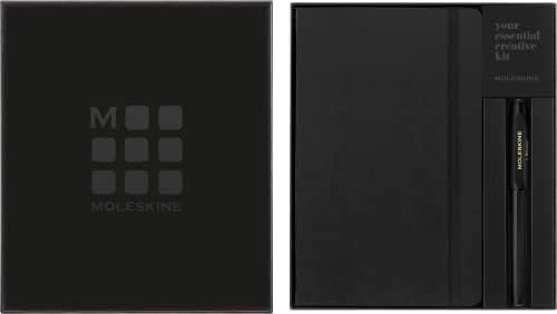 Moleskine Classic Notebook and Kaweco Roller Pen Bundle, Large, Ruled, Black, Hard Cover (5 x 8.25)